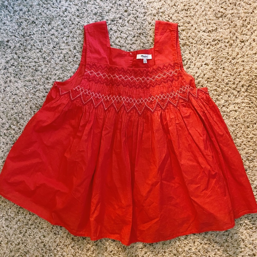 Madewell Embroidered Smock Tank XS